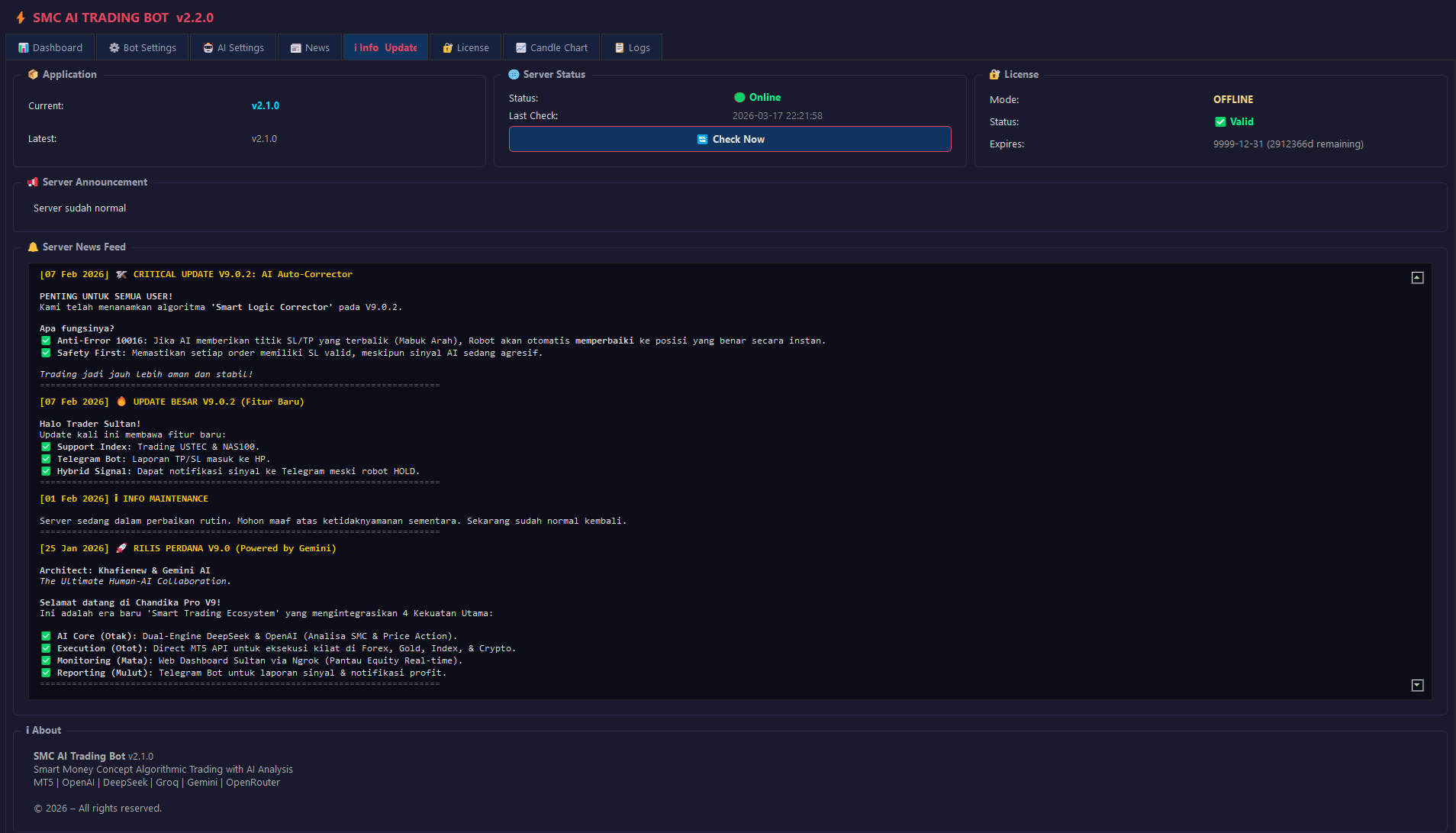 Preview Info Update & License